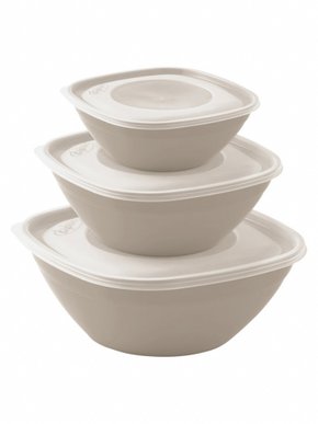 Kit 3 Bowls Com Tampa 1,28L 700ml 300ml