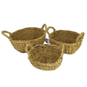 Kit 3 Cestos Oval Algas Marinhas