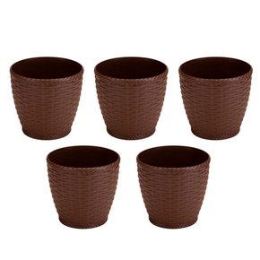 Kit 5 Vasos Rattan 22 Litros Coffee