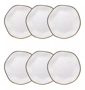 Kit 6 Pratos Sobremesa 21,5cm Maresia Oxford