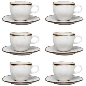 Conjunto Xícara De Chá 220ml Com Pires Maresia 12 Peças Oxford