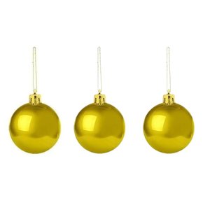 Kit Bolas De Natal 3 Unidades Dourado 5cm
