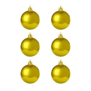 Kit Bolas De Natal 6 Unidades Dourado 3cm