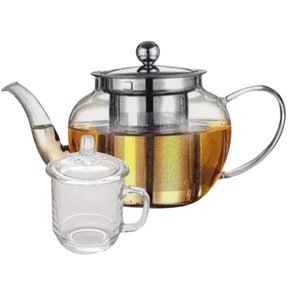 Kit Chá Chaleira Com Infusor 600ml E Xícara Com Tampa 290ml