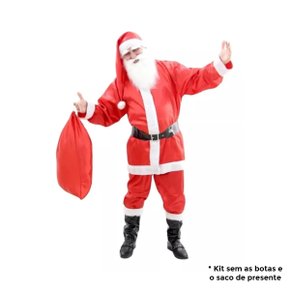 Kit Fantasia Natal Papai Noel Com 5 Peças