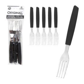 Kit - 6 Garfos De Mesa Leme Com Lâmina Em Aço Inox Cabo Preto Gpbag -  Tramontina