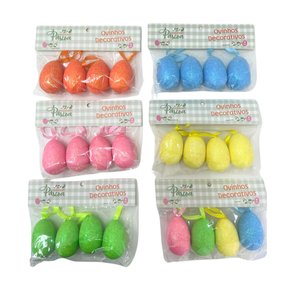 Kit Ovos De Páscoa Decorativos 4 Unidades Cores Sortidas