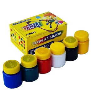 Kit Tinta Guache 6 Cores Acrilex 15ml
