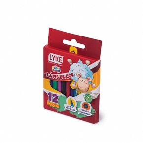 Lápis De Cor 12 Cores Sextavado Curto Lyke