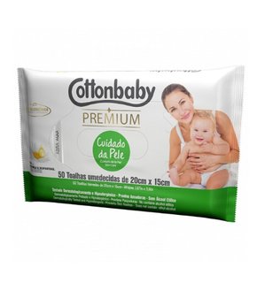 Lenco Umedecido Cuidado da Pele com 50un Cottonbaby 
