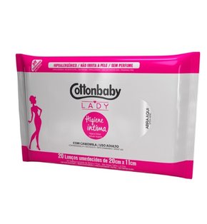 Lenço Umedecido Higiene Íntima 20 Unidades Cottonbaby