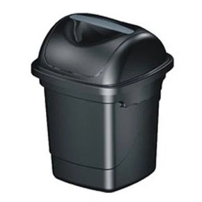 Lixeira Basculante Preto 10L Plasvale