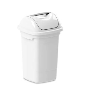 Lixeira Com Tampa Basculante 14L Cor Branco Plasvale