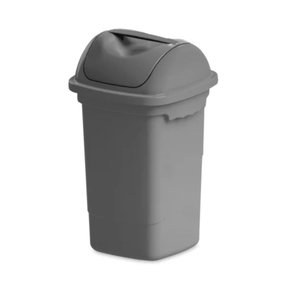 Lixeira Com Tampa Basculante 14L Cor Cinza Granizo Plasvale