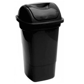 Lixeira Com Tampa Basculante 14L Cor Preto Plasvale