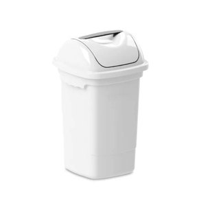 Lixeira Com Tampa Basculante 30L Cor Branco Plasvale