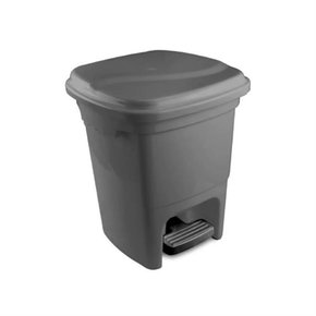 Lixeira Plástica Com Pedal 15L Cor Granizo Plasvale