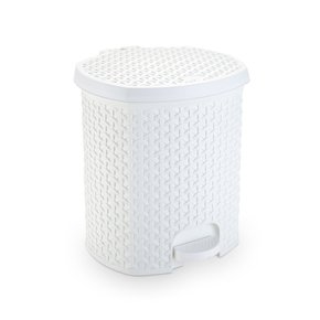 Lixeira Rattan Com Pedal 6L Branco