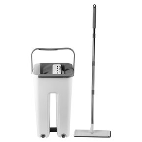 Mop Flat Esfregão Balde 6L Limpeza Plástico/Ferro 360º De Rotação