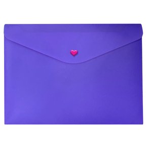 Pasta Envelope Com Botão Coração A4 Full Color Roxo