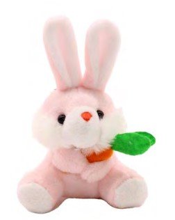 Pelúcia Coelho Páscoa Poliéster Rosa 11cm