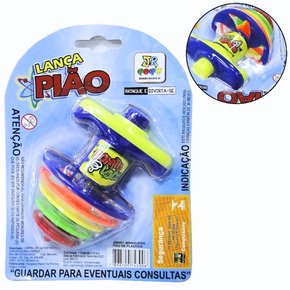 Pião Lança Disco Com Luz JR Toys