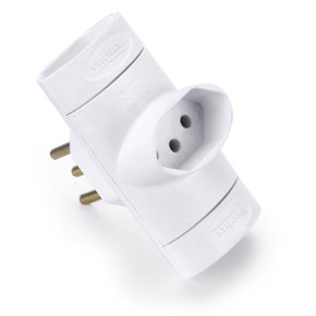 Pino Multiplicador Benjamim Tripolar Branco 10A