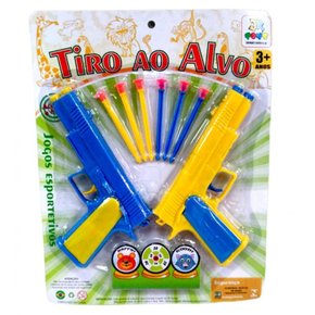 Pistola De Plástico Lança Projéteis Com 2 Peças e Acessórios JR Toys