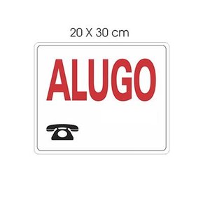 Placa Alugo 20x30cm Telefone