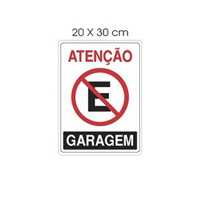 Placa Atenção Garagem 20x30cm