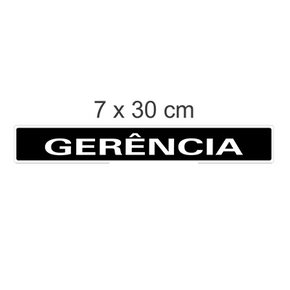 Placa Gerência 7x30cm Fundo Preto