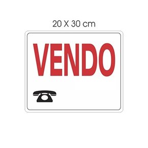 Placa Vendo 20x30cm Telefone