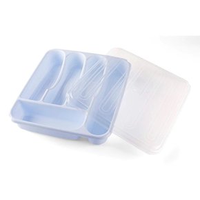 Porta Talheres Com Tampa Cor Branco Plasvale