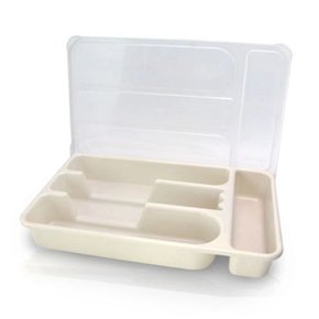 Porta Talheres Com Tampa Cor Nude Plasvale