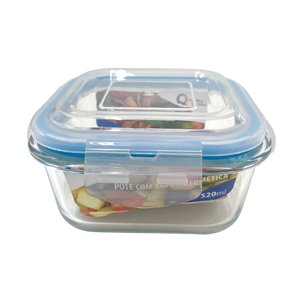 Pote Hermético Vidro Quadrado 520ml Quality