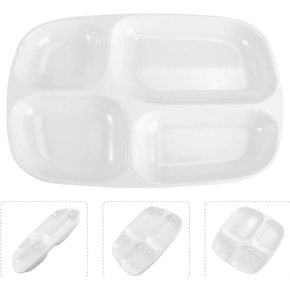 Prato Quadrado Com Divisões Petisqueira Melamina Branco Bestfer