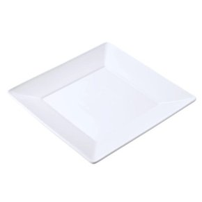 Prato Quadrado Melamina Branco 20cm Bestfer