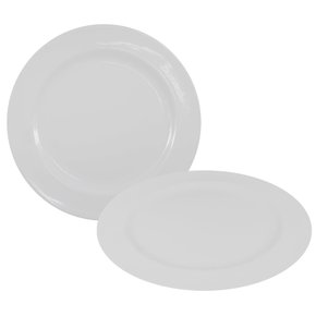 Prato Raso Redondo Bolo 35cm Melamina Branca Bestfer