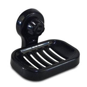 Saboneteira Preta Plástico Com Ventosa Preta