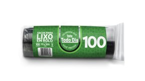 Saco Para Lixo Em Rolo 100L 5 Unidades Preto