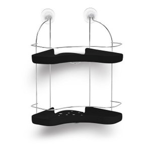 Suporte Duplo Banheiro Cromado Preto