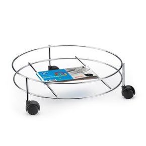 Suporte Multiuso Botijão Cromado Com Rodas