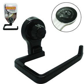 Suporte Papel Higiênico Plástico Com Ventosa Preto