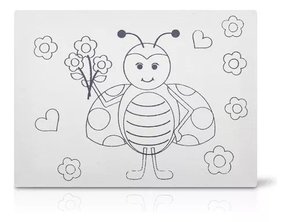 Tela De Pintura Desenhada Riscada 16 x 22cm Desenho Joaninha