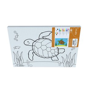 Tela De Pintura Desenhada Riscada 20 X 30cm Desenho Tartaruga