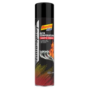 Tinta Spray Alta Temperatura 400ml Mundial Prime Cor Preto Fosco Aeroflex