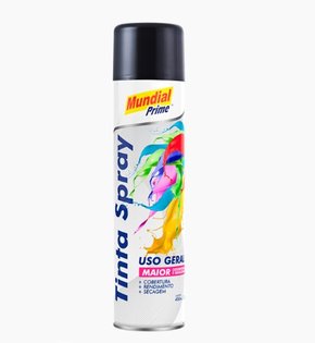 Tinta Spray Mundial Prime 400ml Preto Brilhante