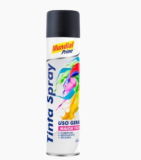 Tinta Spray Mundial Prime 400ml Preto Fosco