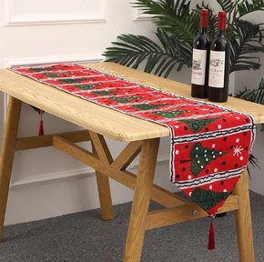 Trilho De Mesa Natal Árvore 33x180cm