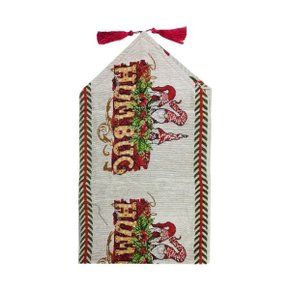 Trilho De Mesa Natal Cinza E Vermelho 33x180cm